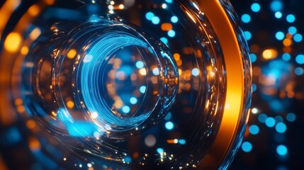 Aufkleber - Abstract glowing tunnel of light