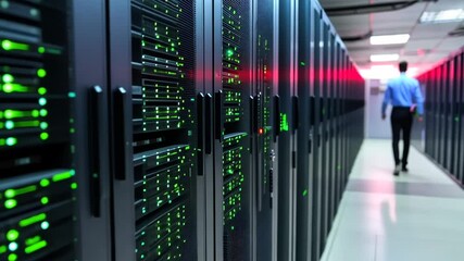 Poster - Exploring the data center environment with servers and network infrastructure in action