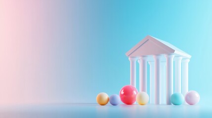 Poster - A conceptual visual of the future of banking in holographic colors