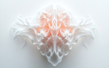 Poster - Luminous brain design with complex neural connections and synaptic activity on a white background, illustrating learning and intelligence through generative AI