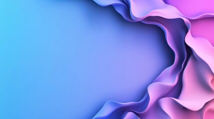 Fototapete - Flowing Abstract Background with Pastel Wavy Shapes in Shades of Pink Purple and Blue Creating a Dreamy Frame Effect on a Light Blue Backdrop