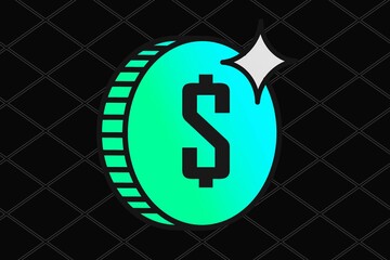 Wall Mural - Golden Dollar Symbol: A stylized dollar sign radiates, positioned centrally against a minimalist background. 