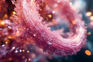 Poster - Abstract crystalline swirl: A dazzling display of shimmering textures and light