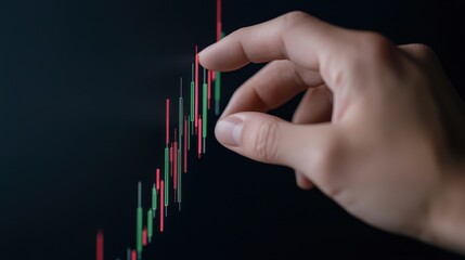 Poster - Digital wallet displaying a portfolio of assets on a modern interface with hand engaging in financial analysis
