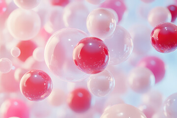 Poster - A dreamy composition of translucent bubbles in soft hues, evoking feelings of lightness and serenity amidst a soothing backdrop.