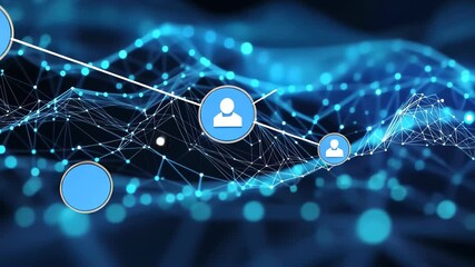 Fototapete - Exploring digital networking and connections through visual representations of data and technology advancements