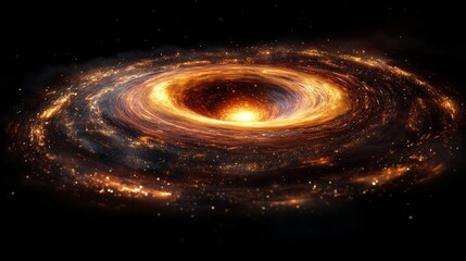 Wall Mural - A black hole surrounded by a shimmering accretion disk, with stars being consumed by its gravity 