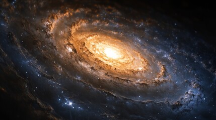 Wall Mural - A cosmic whirlpool of stars and debris near a black hole, swirling around the event horizon