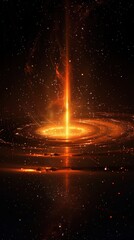 Wall Mural - cosmic vortex of fiery colors and swirling galaxies