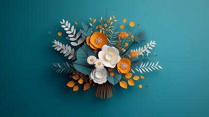 Poster - Elegant paper flower bouquet