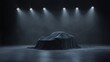 © aznan - New car reveal under black cloth on stage