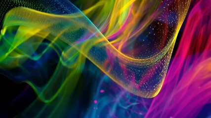 Poster - Dynamic colors swirl in mesmerizing light display showcasing vibrant patterns and fluid motion