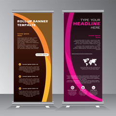 Wall Mural - Geometric shape roll up banner template design for your project, event, business, brochure, flyer, infographics. modern advertising. vertical banner, pull up, standee, stand banner, vector