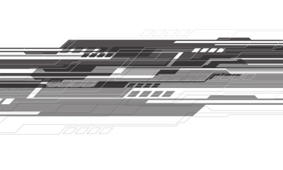 Poster - Abstract grey tone geometric technology futuristic cyber on white design modern background vector