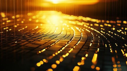 Poster - radiant data pathways illuminate a digital grid intricate network connections glowing trails symbolize advanced technology future communications