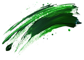 Wall Mural - png green paint stroke brush art.