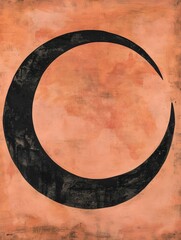 Poster - A large black circular shape dominates the top, symbolizing a celestial body like the moon