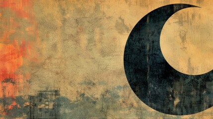 Poster - A large black circular shape dominates the top, symbolizing a celestial body like the moon