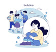 © inspiring.team - Negletful Parenting Style. Flat Vector Illustration