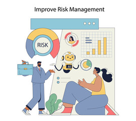 Poster - robot advisor. Flat Vector Illustration