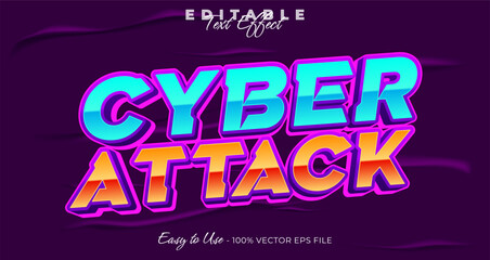 Poster - Cyber attack editable text effect, graphic style collection
