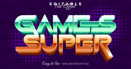 Poster - Games super editable text effect, graphic style collection