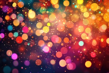 Poster - Colorful bokeh lights create a festive atmosphere for celebrations at night