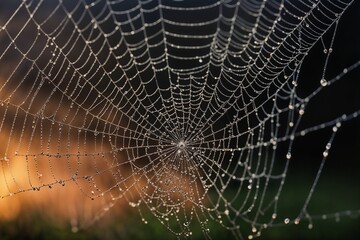 spider web in the morning dew