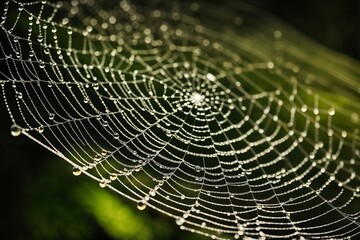 spider web with dew drop