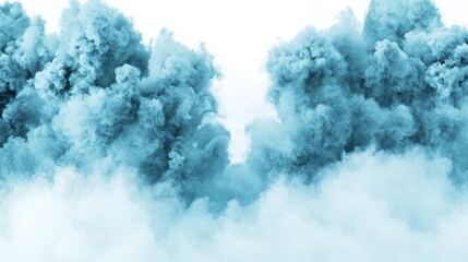 Wall Mural - Ethereal blue smoke cloud background, aswirling abstract backdrop for digital art and design