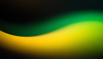 Aufkleber - Dark green, yellow and black abstract background, grainy texture and glowing gradient shapes.
