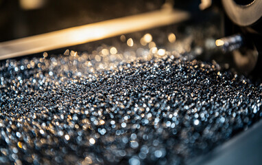 Aufkleber - Close-up view of palladium metal being processed for manufacturing Generative AI