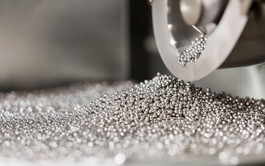 Poster - Close-up view of palladium metal manufacturing process Generative AI