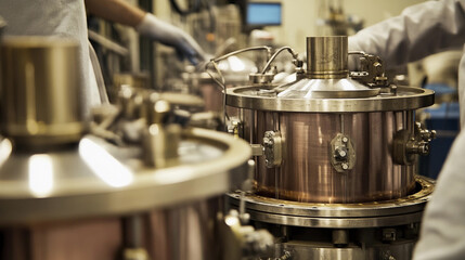 Aufkleber - Close-up view of plutonium metal manufacturing process Generative AI