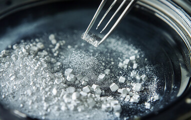 Aufkleber - Close-up view of indium extraction process in a lab Generative AI