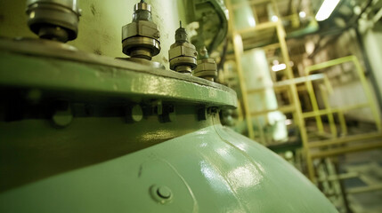 Poster - Close-up view of uranium enrichment process equipment Generative AI