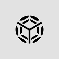 Aufkleber - geometric modern graphic design logo in black and gray