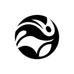 Aufkleber - a monochrome abstract image in circle shape of figure with curve design
