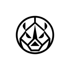 Poster - a minimalistic bull logo, showcasing strength and geometric design