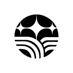 Aufkleber - abstract graphic with a unique and radiant design. it features stars, a circle and lines that create