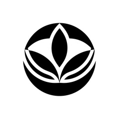 Poster - A stylized lotus flower symbol, symbolizing beauty and purity. The flower's petals are gracefully arranged within a circular frame, creating a balanced and elegant design. 