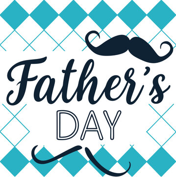 Father's Day Celebration Card with Argyle Background and Bold Typography
