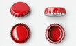 © King - Four views of a red bottle cap
