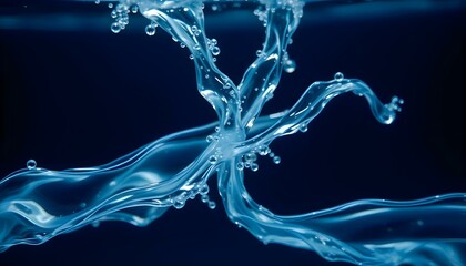 Wall Mural - a close up of a blue liquid with a black background