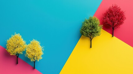 Poster - Abstract representation of eco-farms in vibrant, overlapping colors