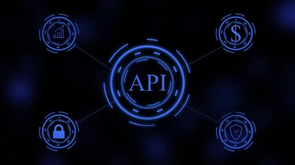 API - Application Programming Interface. Software development tool. Business, modern technology, internet and networking concept.