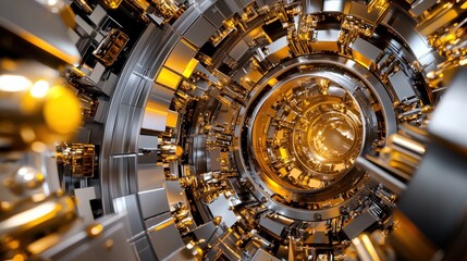Poster - An abstract flow of digital data streams converging into a secure vault