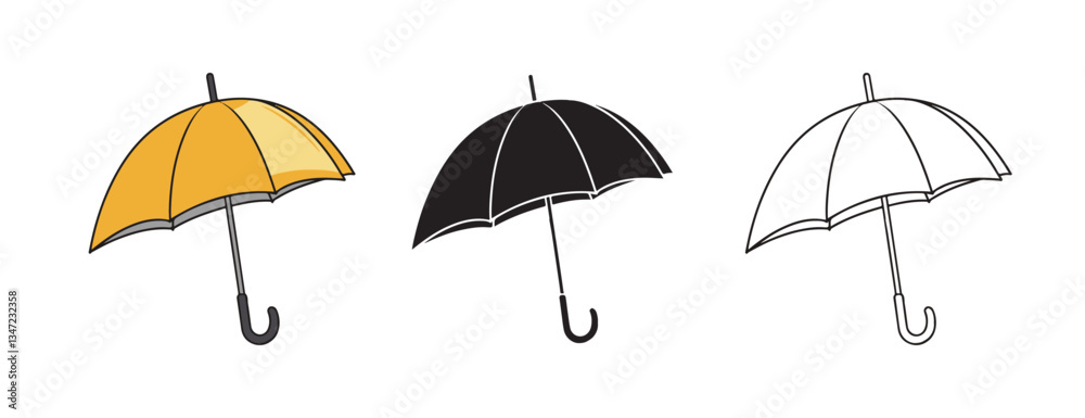 vector of coloring page of umbrella Stock Vector | Adobe Stock
