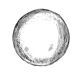 Wall Mural - Hand drawn shaded spheres. Simple black and white pen and ink doodle sketches of circles with different types of shading texture. Shading tutorial, organic hand drawn design elements.