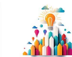 Poster - Colorful depiction of business expansion with innovative design elements